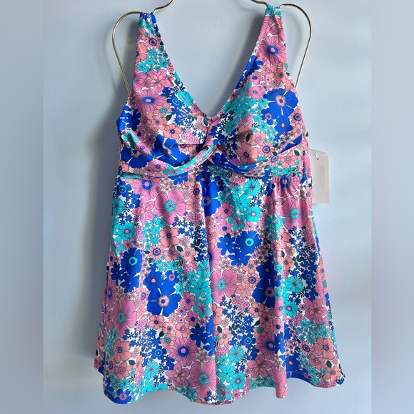 Raisins Curve Lucia V-Neck Tummy Control Swim dress Size 14W